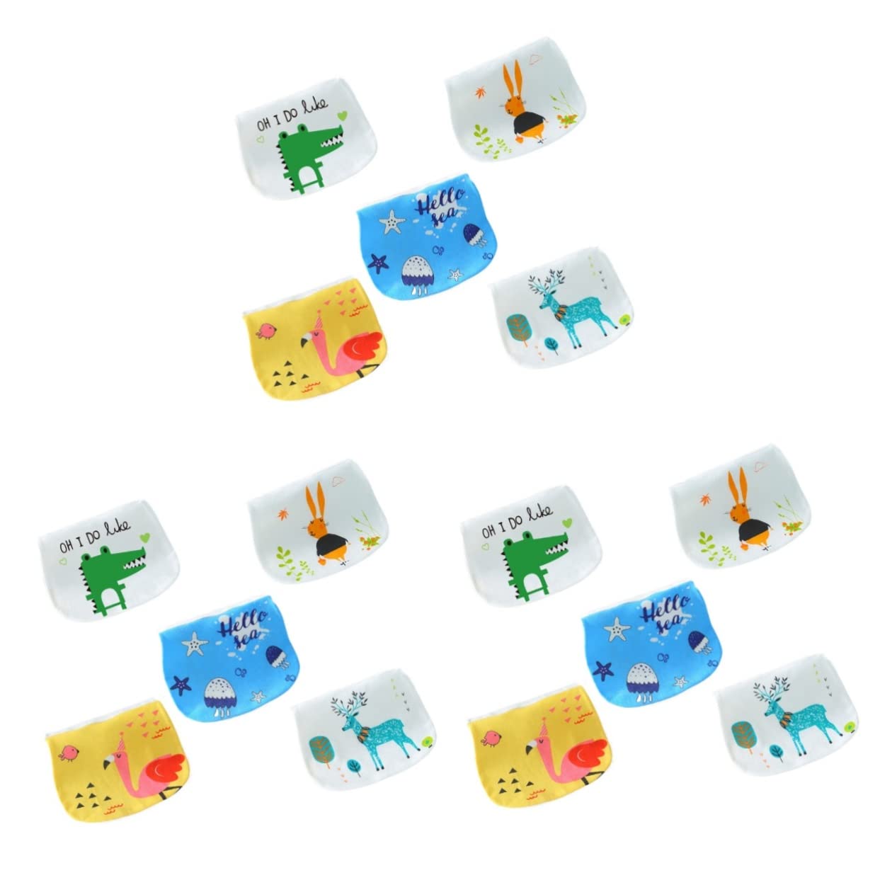 Abaodam 15stücke Kreative Saugfähige Baumwoll-multilagen-babyhandtücher Lagige Absorbent-tücher Für Neugeborene Für Spielzeit Und Kindergarten Verschiedene Designs