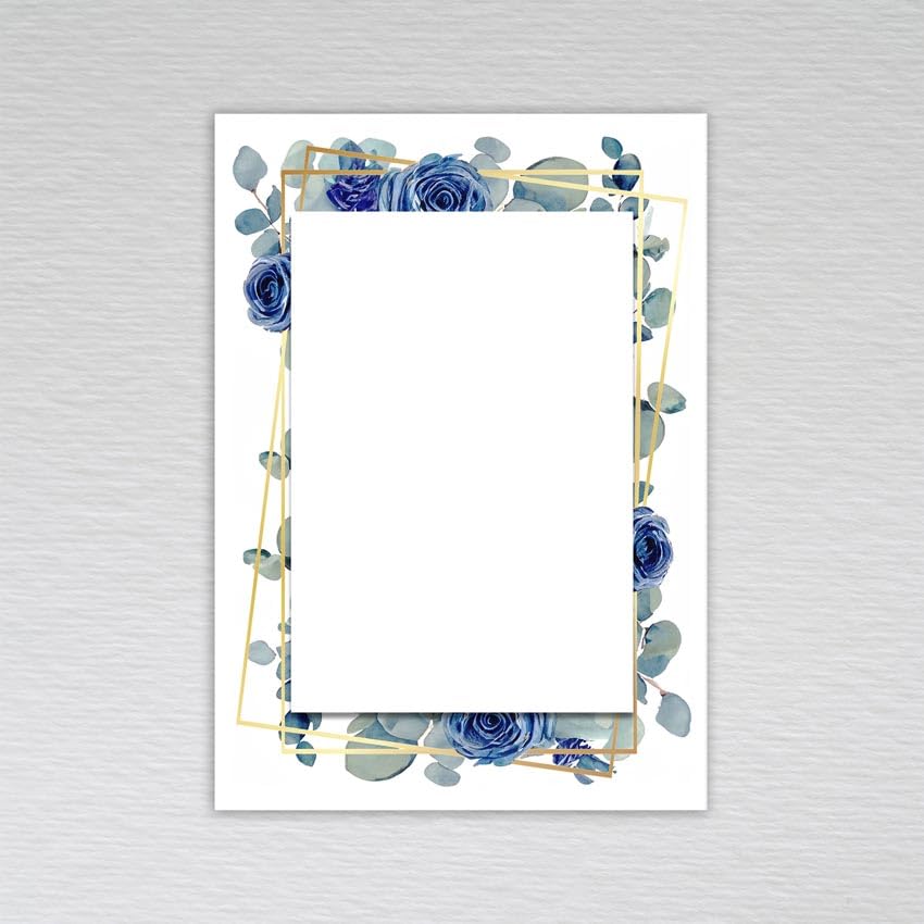 Webspectations Pack of Blank Cards: Navy Rose with Dusty Blue Eucalyptus (Pack of 20 without Envelopes) โ image 1