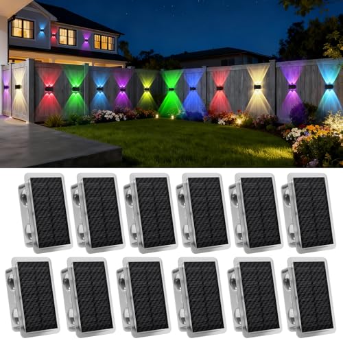 AUDLES Solar Fence Lights Outdoor