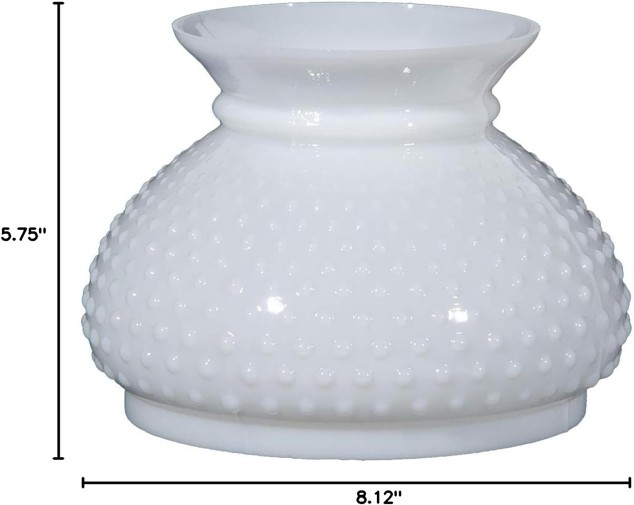 B&P Lamp® 7" Fitter Cased White Hobnail Shade With Plain Top