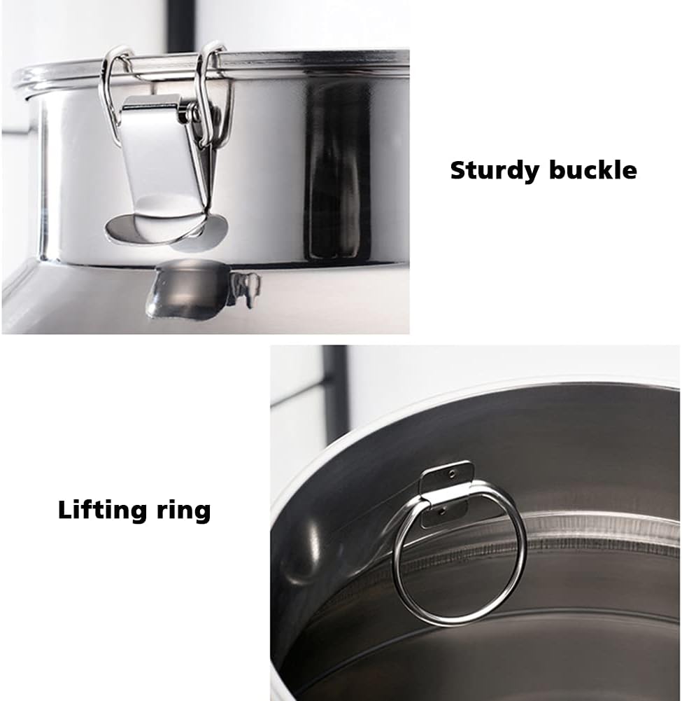 70リットル/100リットルミルク缶ワインバケツバケツトートジャグミルクチャーン缶キャニスターステンレススチールポット密閉蓋付き漏斗