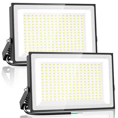 Onforu 200W LED Flood Light Outdoor, 18000LM Bright Security Light, IP66 Waterproof Outdoor LED Lights, 6500K Daylight White Floodlight for Garage, Yard, Garden, Stadium, Playground, Arena(2 Pack)