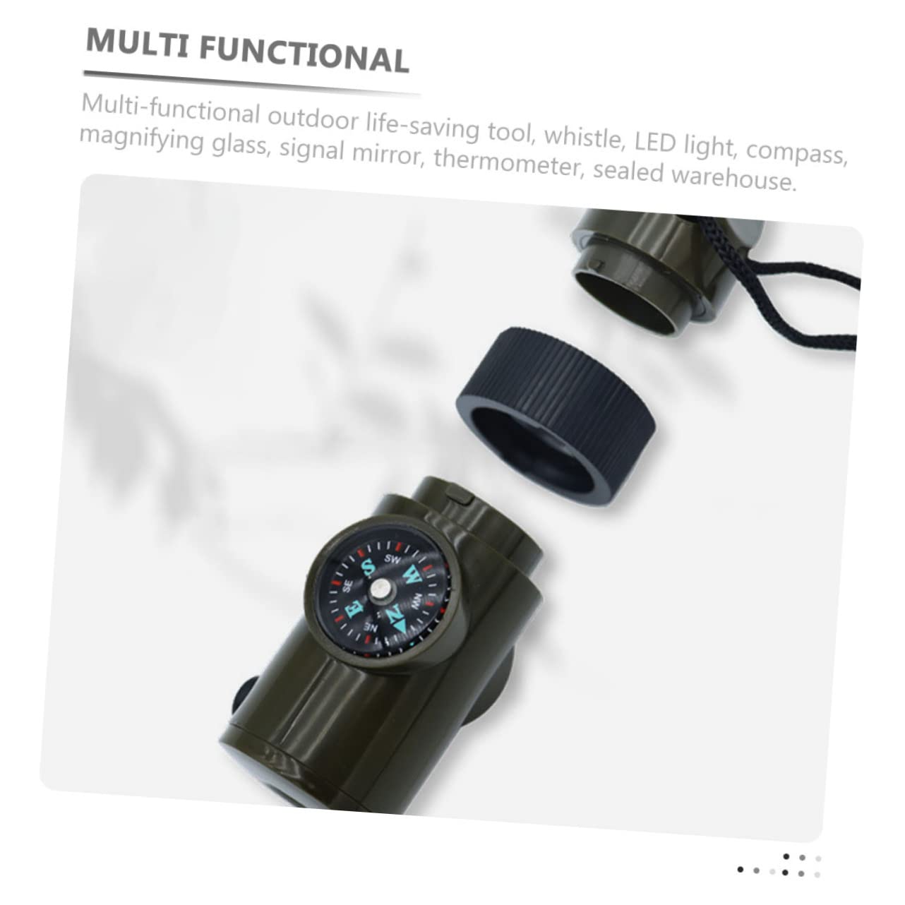 Toddmomy Sifflet De Survie Boussole Sifflet De Survie Chaîne Sifflet De Renard Tir À l'arc Thermomètre À Café Sifflets d'urgence Allumettes Radio Lampe De Poche Rechargeable