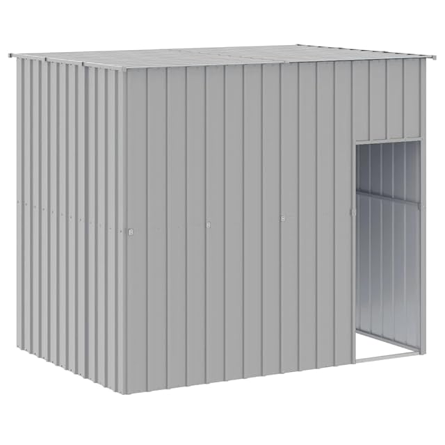 Foto 6 de 8 de vidaXL Caseta Perros Corral Acero galvanizado Gris Claro 214x253x181cm