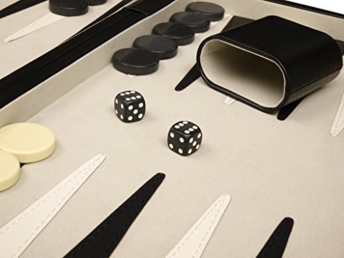 Middleton Games Deluxe Backgammon Set - 18" Classic Board, Black Case - Thumbnail 4