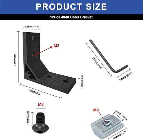 Miniatura 89 de 10 unids 2020 placa de extrusión de aluminio conector esquina L soporte 8020 V ranura hardware ranura T accesorios con tuercas en T y tornillos