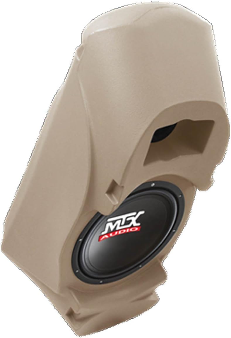 MTX "Thunderform 2" Custom Subwoofer Enclosure w 10" Sub for Chevy & GMC Suburban, Yukon, Full Size Blazer, Tahoe, Reg & Ext Cab Trucks (TAN) w 600 Watt High Power Upgrade