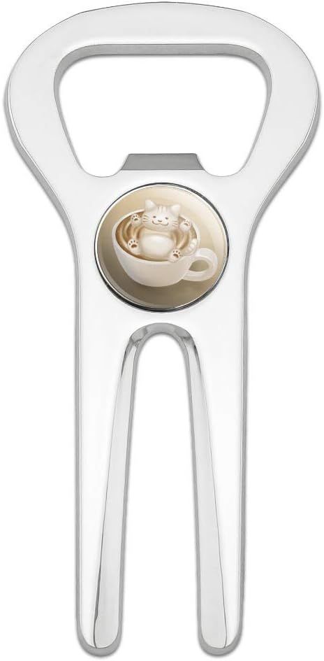 GRAPHICS & MORE Foamy Cat Latte Art Golf Golfing Divot Repair Tool Bottle Opener