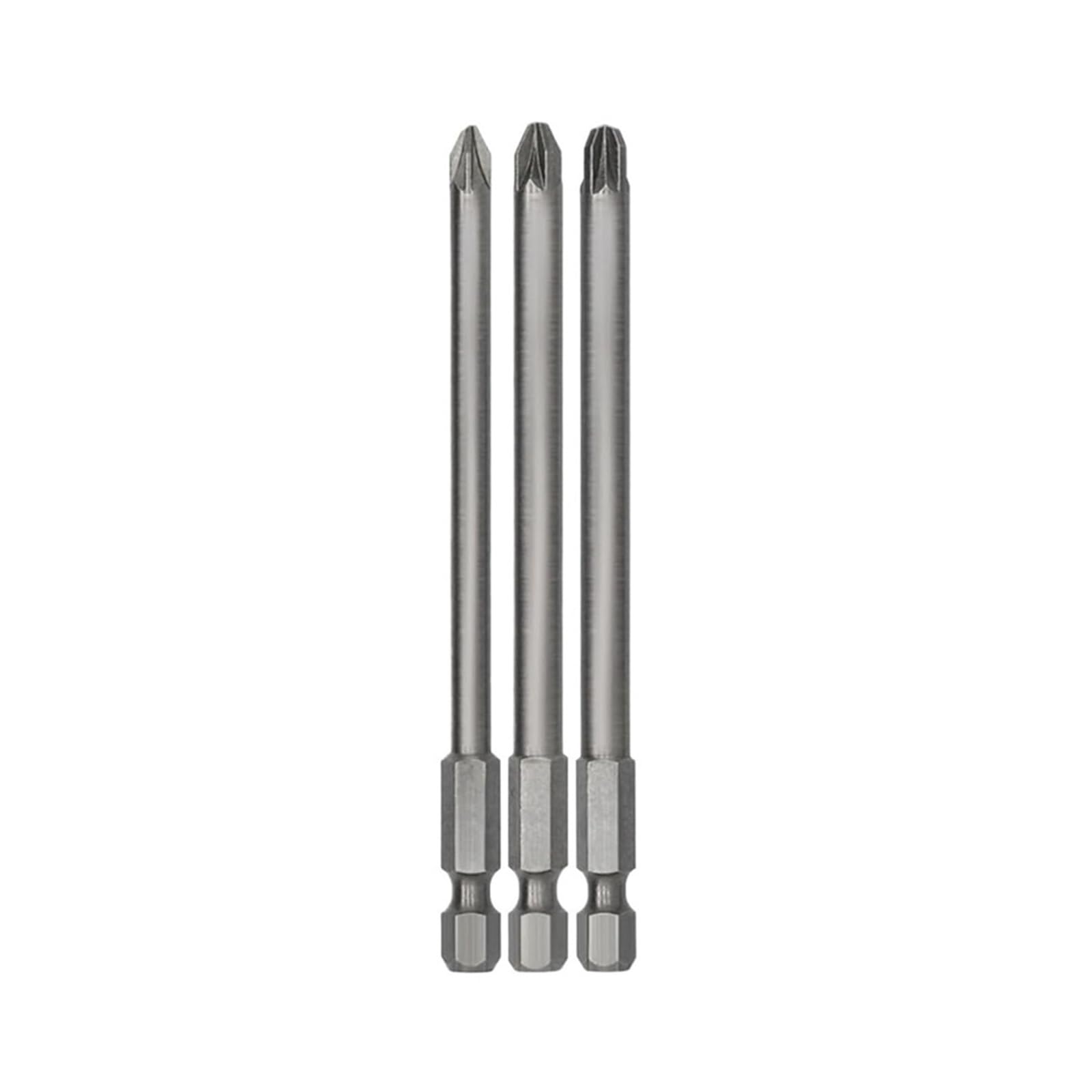 1 oder 3 PZ1 PZ2 PZ3 Schrauberbits, 100 mm, 6,35 mm Sechskantschaft | Aus legiertem Stahl für passende 1/4-Zoll-Bithalter und übliche Schraubarbeiten(Pz1 Pz2 Pz3-3pcs)