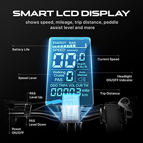 Electric Mountain Bike 26'' Dual Motor 1500W 48V 18A Ebike For Adult, 35Mph Throttle Ebike, Pedal Assist 70 Mileage Electric Moped, 35° Uphill Hydraulic Brake Fat Tire E Bicycles For Hilly Terrain #TOP4