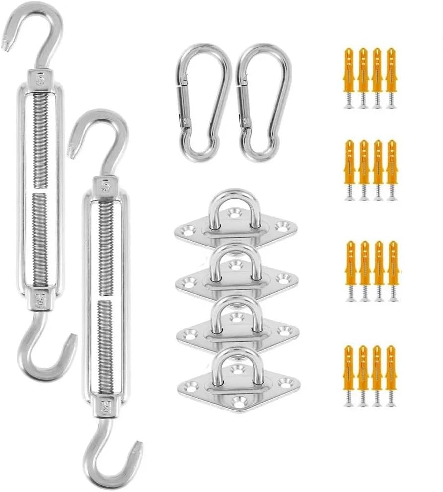 Shade Sail Hardware Kit Sun Shade Sail Hardware Kit Stainless Steel Sunshades Canopy Installation for Install Awning Accessories for Outdoor