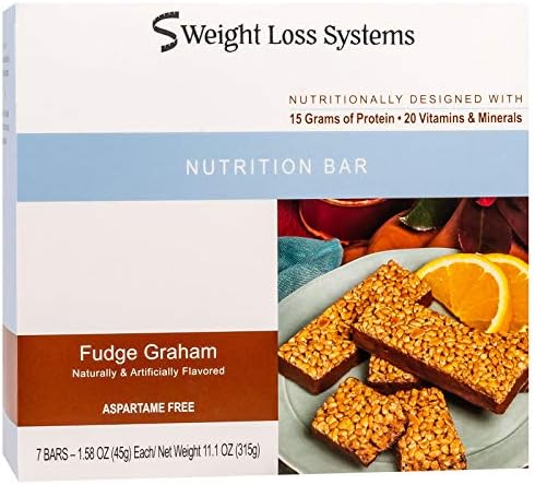 Weight Loss Systems Nashua Nutrition Fudge Graham Nutrition Bars, 15g Protein, Low Calorie, Low Fat, High Fiber, Trans Fat Free 1 Pack of 7 Servings