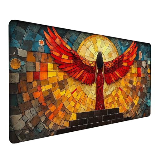 Tapis de souris XXL imperméable tapis souris rouge antidérapant 100x50 cm sous main gamer