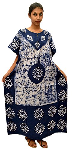 Image of Cotton Kaftan Dress Maxi Long Tunic Batik One Size