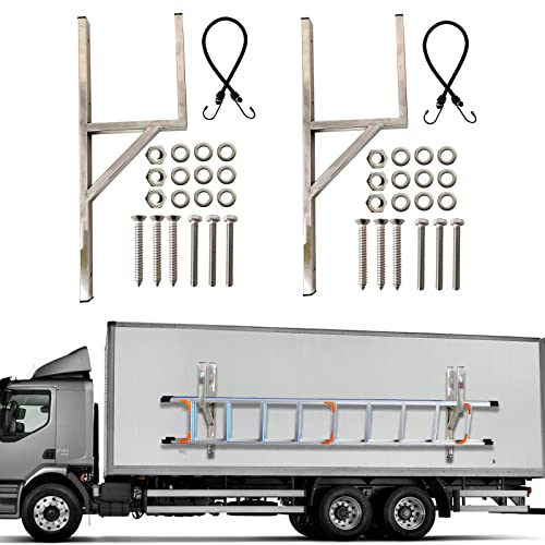 Gaeaauto 2Pcs Universal Cargo Side Mount Ladder Racks Fit For Enclosed Trailers Exterior Or Interior Side Wall, Stainless Steel #TOP8
