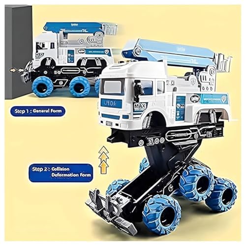Image of Rescue Ladder 6x6 Truck with Lights and Sounds Friction Powered Trailer Model Diecast Truck Toys Best Birthday Gift for Kids (Rescue Ladder 6x6 Truck)