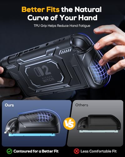 Image of FASTSNAIL Switch 2 Protective Case, Protective Cover with Dockable TPU Middle Frame, Non-Slip Ergonomic Grip for Joycon 2, Comfortable Handheld Shell Case for Switch 2 Accessories for Wii Skins