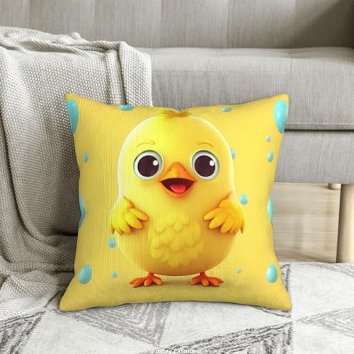 Coussin poule jaune en velours pour décorer le canapé du salon - 2