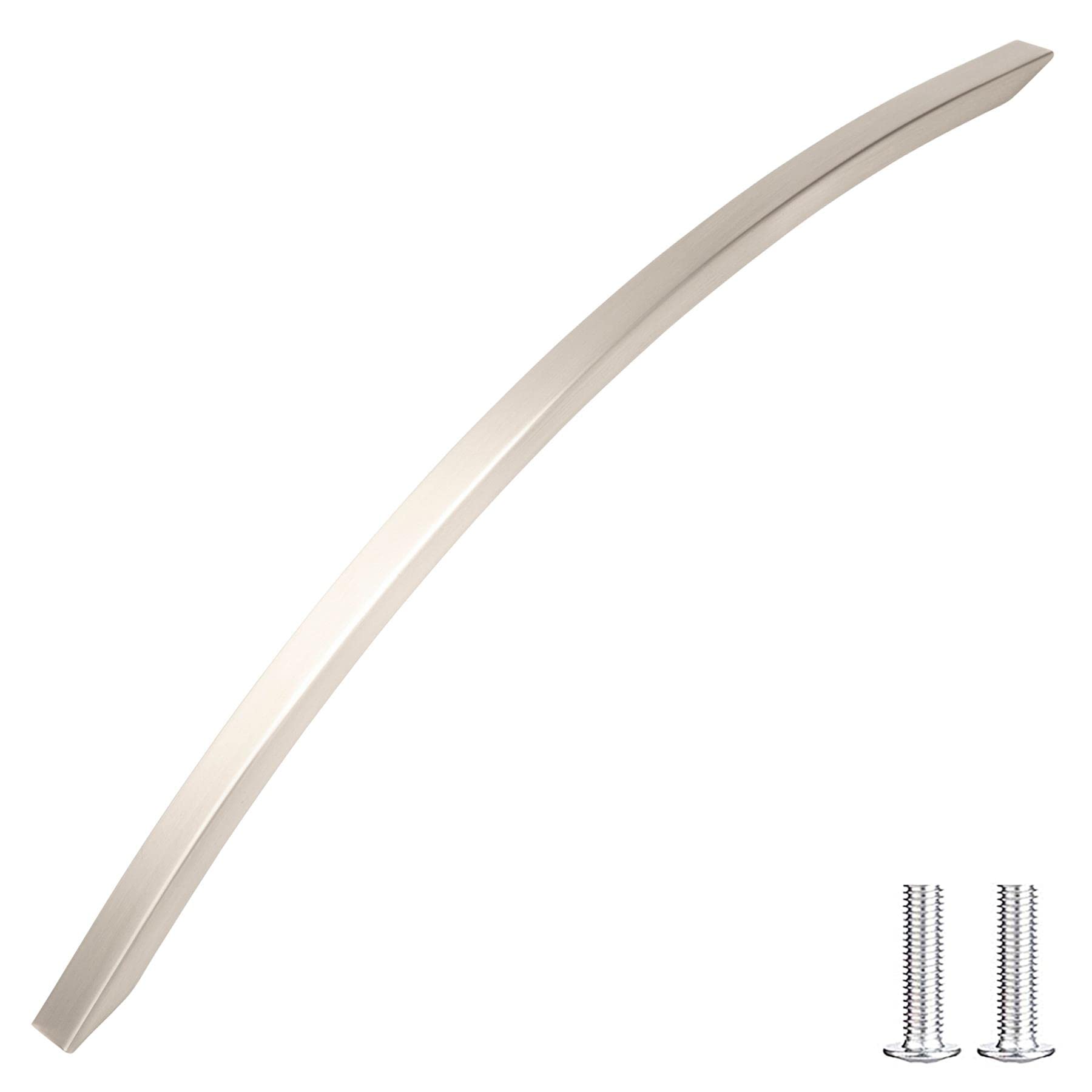 Decoranddecor Brushed Chrome Slimline Kitchen Door Handles Cabinet Pulls Sleek Design - Smooth Lines 256Mm