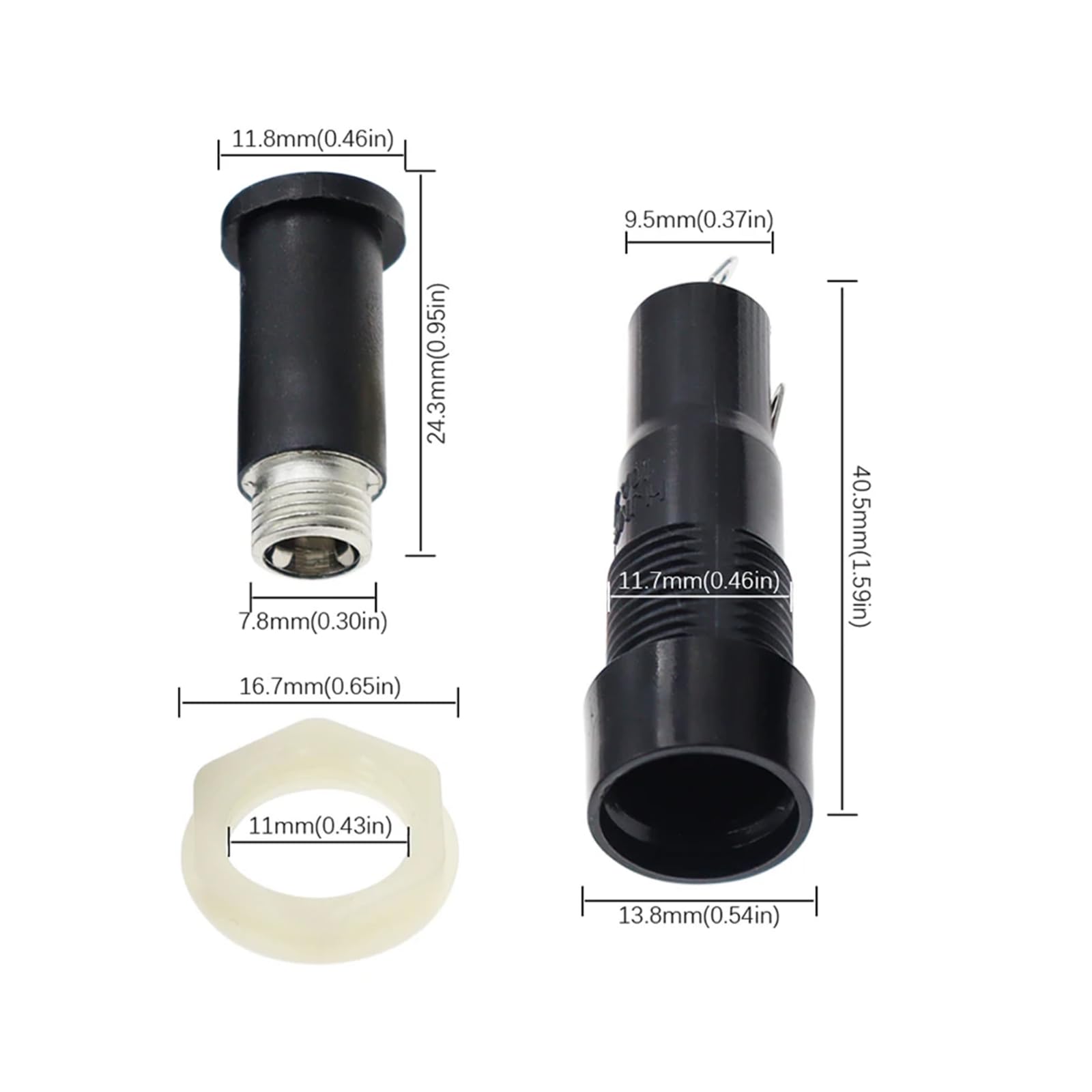 ELCOKITEX 12Pcs Glass Fuse Holder AC 250V 10A Panel Mount 5x20mm Screw Cap Fuse Holder Socket EFH-MF527-PM520