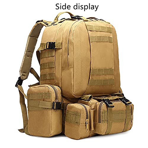 DTKJ Mochila tática de 50 l, mochila Molle, bolsa militar 4 em 1, bolsa militar para esportes ao ar