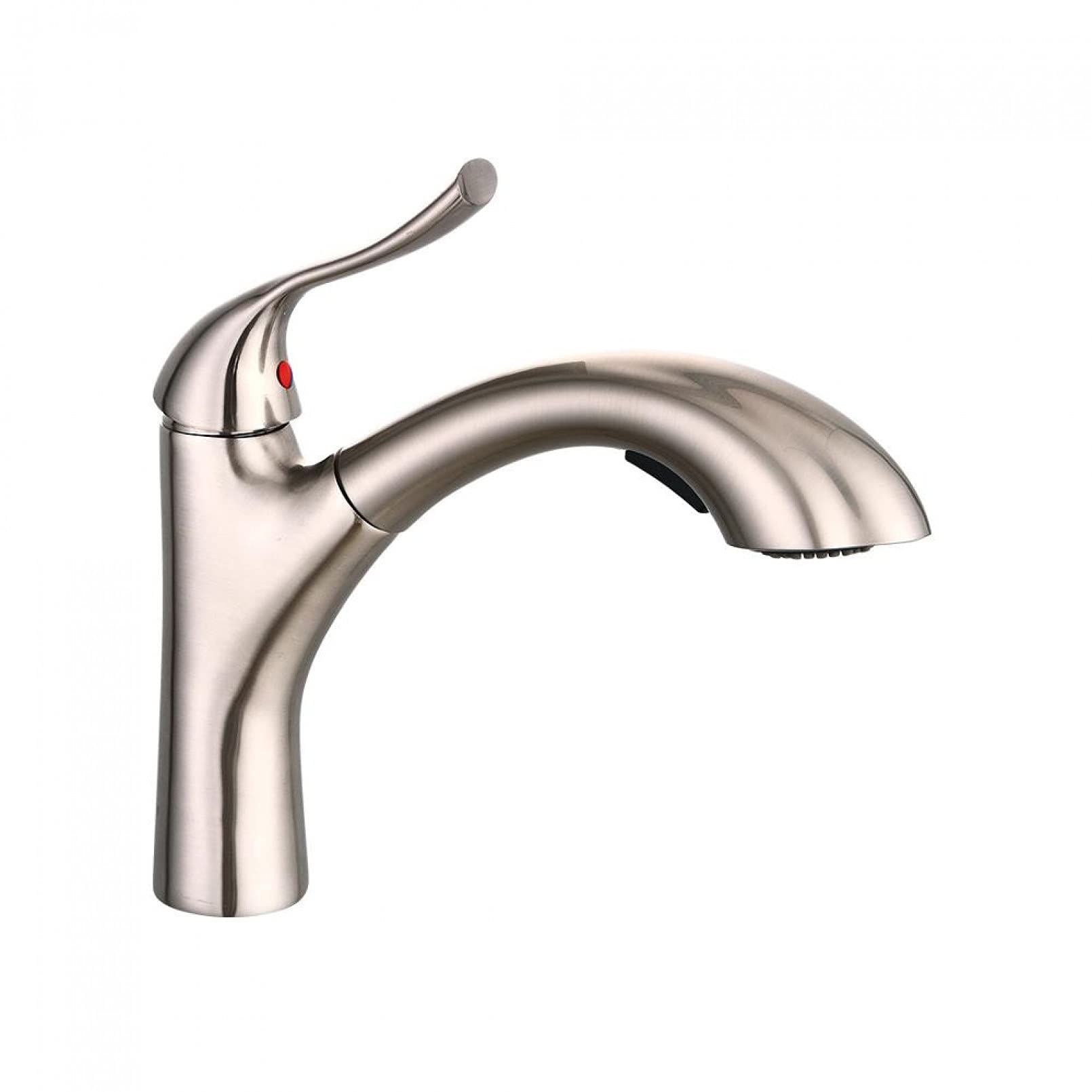 Robinet de cuisine douchette extractible laiton nickelé brossé évier