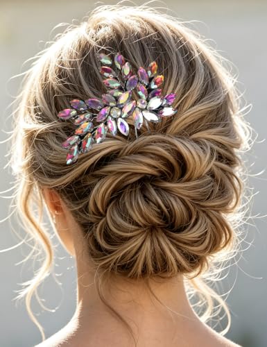 BERYUAN Bridal Teardrop Rhinestone Hair Pins Crystal Rhinestone Hair Accessories Rhinestone Bridal Hair Clips Pins Silver Gold Wedding Headpiece for Brides Bridesmaid (ab)