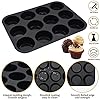 Bongpuda Silicone Muffin Pan,2 Pack 2.8" 12 Cups Silicone Egg Bites Pan,Non-Stick,Easy to Release,BPA Free,for Egg Muffins,Cupcakes, Tarts, Breads (Black + Red)