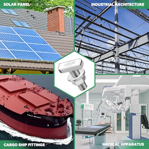 Jyvex 15 Stück Hammerkopfschrauben M8x25 Edelstahl A2-70, Hammerkopfschraube mit Sperrzahnmuttern Flanschmuttern M8 Schrauben für PV Solar Montageschienen Gewächshaus und Photovoltaik-Montage