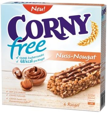 2x CORNY free Nuss-Nougat 120g / 6 Bar (German Import)