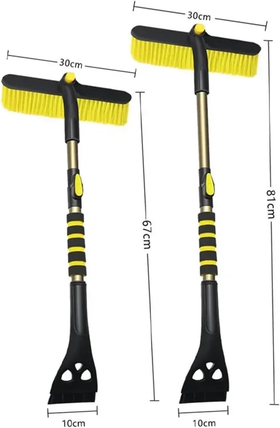 Extendable Heavy-Duty Snow Brush Ice Scraper Shovel with Foam Handle Auto Cleaning Remover