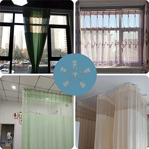 140 Pieces White Curtain Track Rollers Pulleys,Plastic Curtain Hooks Gliders (Type A)