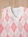 Milumia Girl's Casual Argyle Plaid Sweater Vest Round Neck Sleeveless Crop Top Pink and White 9Y