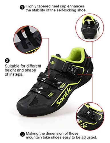 image for Santic Cycling Shoes Men Spin Unlocked Bike Bicycle Road Biking Lock S