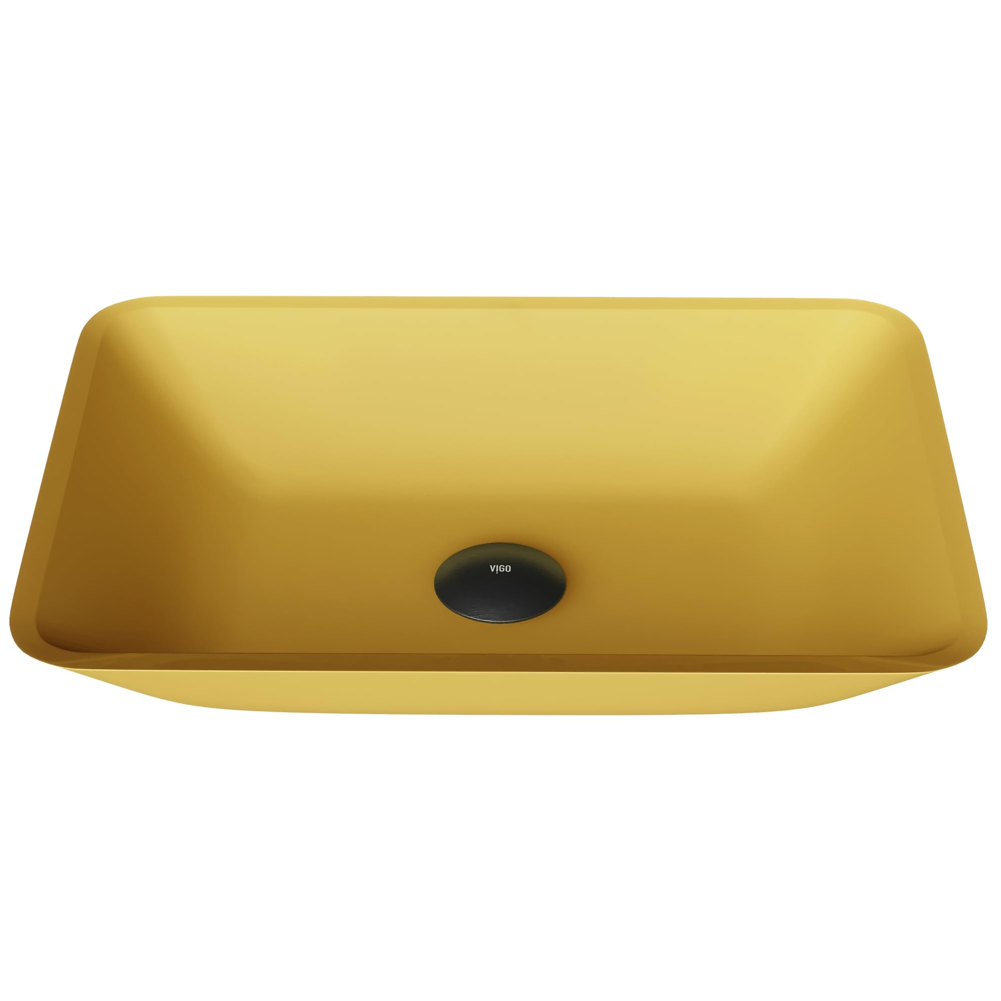 VIGO Sottile 18.125 inch L x 13 inch W Over the Counter Freestanding Glass Rectangular Vessel Bathroom Sink in Citron - Sink for Bathroom VG07115