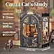 CUTEBEE Premium Bücherregal Diorama Bausatz mit LED-Beleuchtung – Renaissance Buchladen Miniatur aus Massivholz, 3D Puzzle für Erwachsene ab 14 Jahre | (Count Cat’s Study)