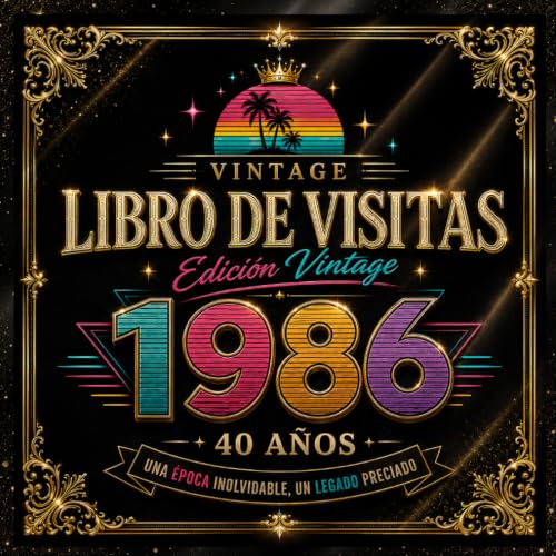 Libro de Visitas Cumpleaños 40 Años Vintage Retro | Edición Conmemorativa | Regalo Original | Firmas | Dedicatorias | Cubierta Blanda Libro de Visitas Cumpleaños 40 Años Vintage Retro | Edición Conmemorativa | Regalo Original | Firmas | Dedicatorias | Cubierta Blanda