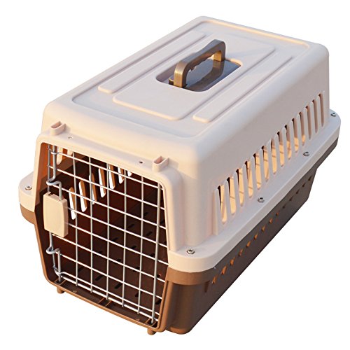 Paw Essentials 19" inch Dog and Cat Pet Carrier and Travel Crate (Coffee)