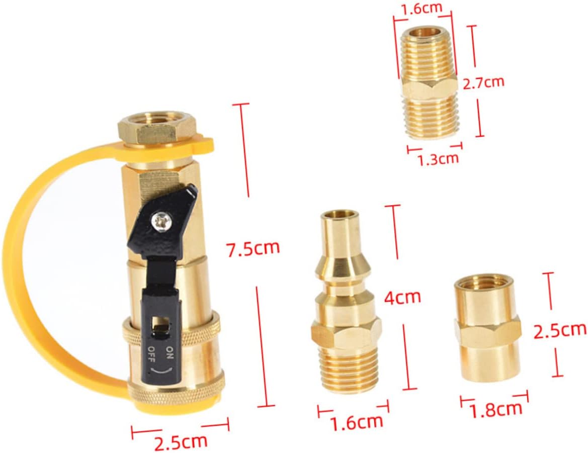 HANABASS 2sets Grill Accessories Outdoor Propane Burner Hose Adapter Quick Connect Fittings for Rv Supplies