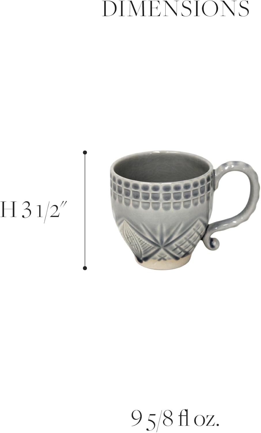 Costa Nova Ceramic Stoneware 9.5 oz. Mug - Cristal Collection, Nacar | Microwave & Dishwasher Safe Dinnerware | Food Safe Glazing | Restaurant Quality Drinkware