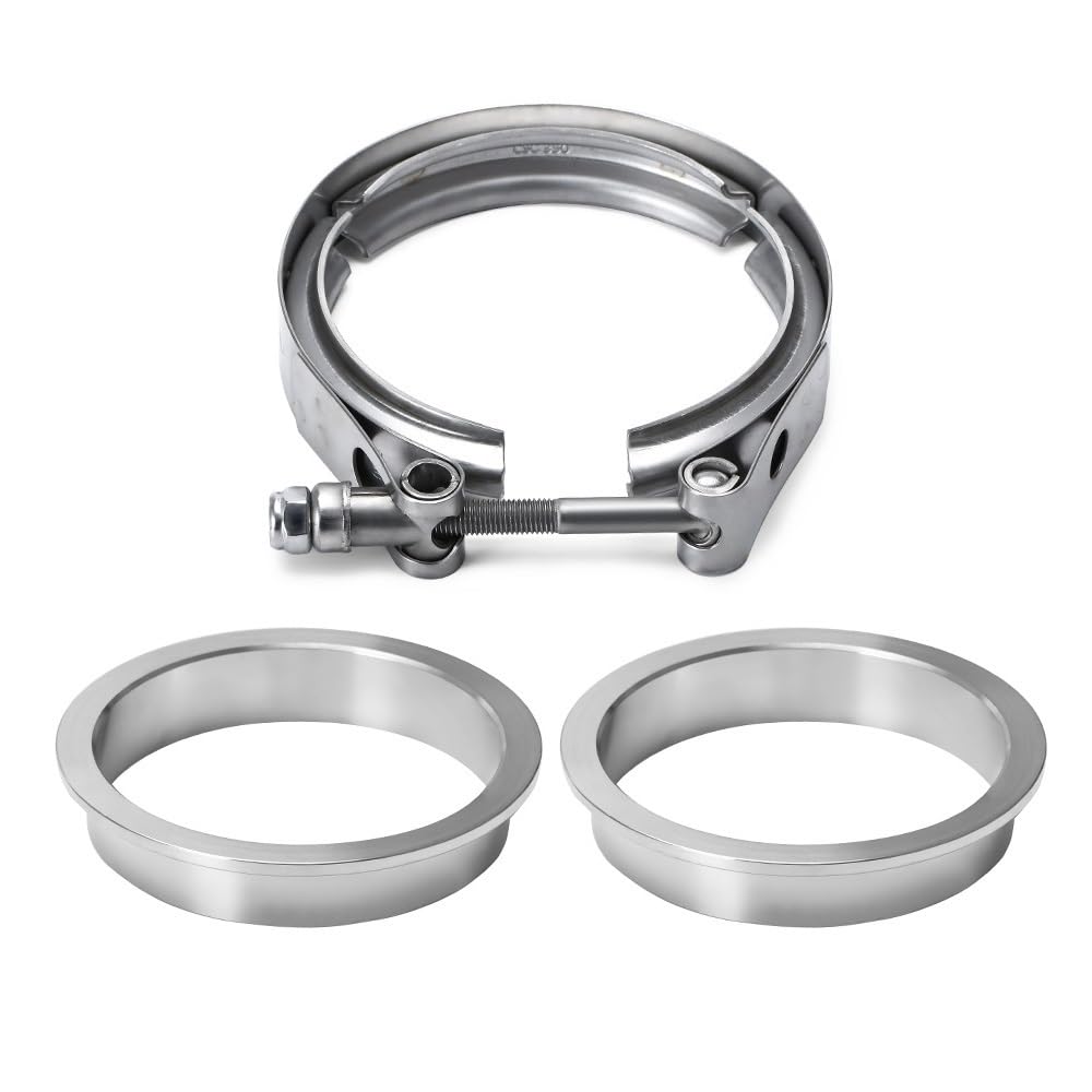 Cintas de acero inoxidable en forma de V Kit de abrazaderas de banda en V y bridas planas de acero inoxidable en varios tamaños(89mm 3.5inch)