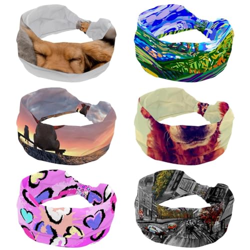Bandeau cheveux femme pour entraînement lot de 6 bandeaux extensibles course