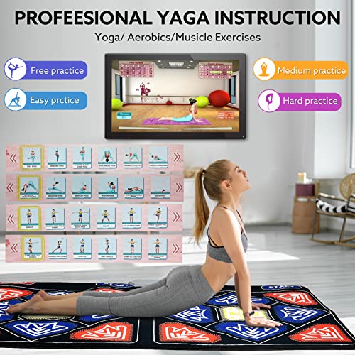 Ueevii Electronic Dance Mat For Adult Kids, Yoga Fitness Double Dancing Step Floor Mat W/Hd Camera For Hdmi Interface Tv,Rechargeable Host & Remote Controller Dance Step Pad,Non-Slip #TOP3