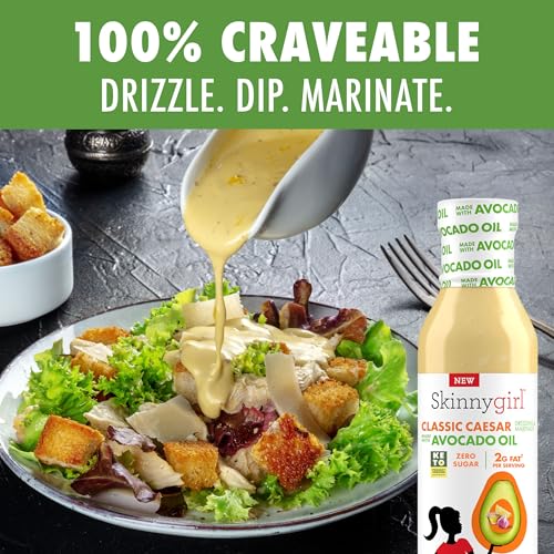 Image of Skinnygirl Sugar Free Gluten Free Avocado Oil Salad Dressing, Creamy Caesar, 11.5 Ounce (Pack of 2)