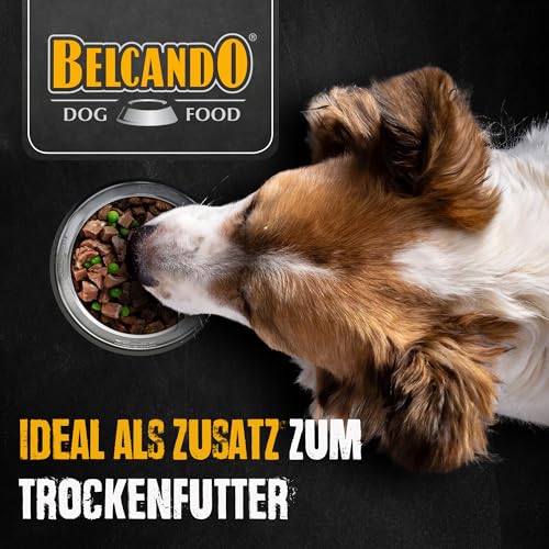 BELCANDO Mastercraft Topping Lamm, 12x 100g Beutel, Nassfutter für Hunde, getreidefrei, sortenfrei, Ergänzungsfutter, Made in Germany