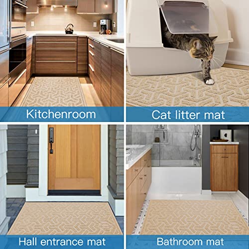 UPSKY Cat Litter Mat, Litter Trapping Mat Soft on Kitty Paws, Large Litter Box Mat 35\" x 24\" Scatter Control for Cat Litter, Waterproof and Extra Large Litter Box Carpet.