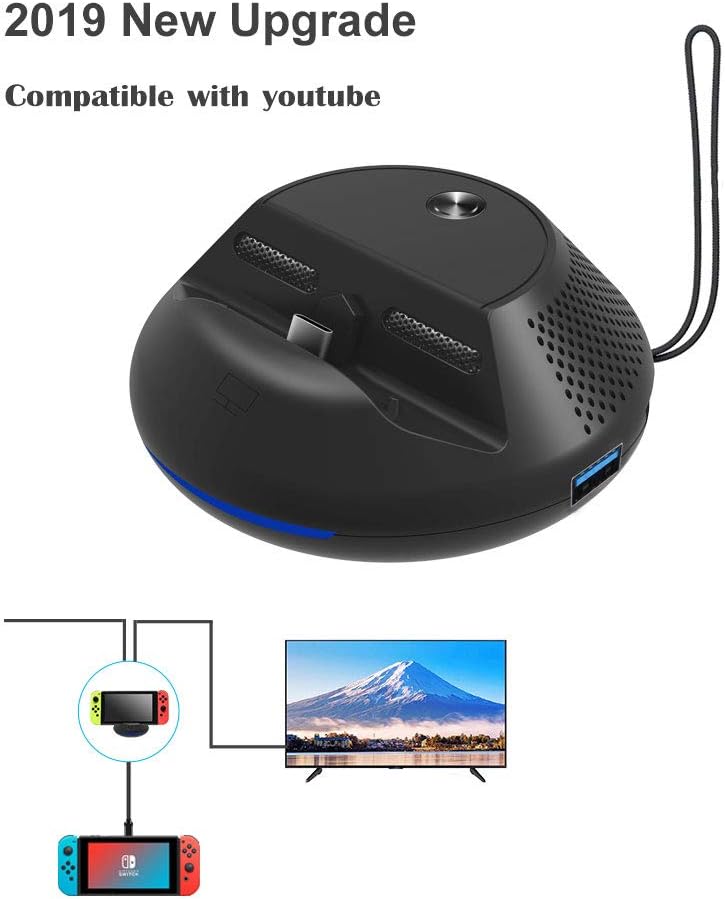 Free Shipping Offer J&TOP Portable Charge TV Dock for Nintendo Switch,Replacement Dock with Electronic Chip for Nintendo Switch