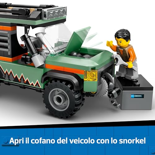 City Fuoristrada di Montagna 4x4 - Set con Jeep Giocattolo da Costruire, Giochi per Bambini e Bambine da 6 Anni in su, Idea Regalo per Compleanni e Festività con una Minifigure e Accessori, 60447 - Lego - Immagine 5