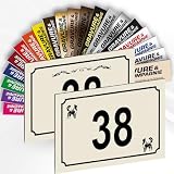 COULEURS : Disponible en de nombreux coloris différents (mats, métalliques, sobres ou colorés) pour harmoniser votre numéro de rue avec votre porte ou selon les recommandations de votre commune.