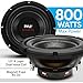 Pyle 8 Inch 1600 Watt DVC 4 Ohm Car Audio Subwoofer Speaker Set with 40 Oz Magnet and 1.5 Inch 4 Layer Voice Coil, Black (2 Pack)